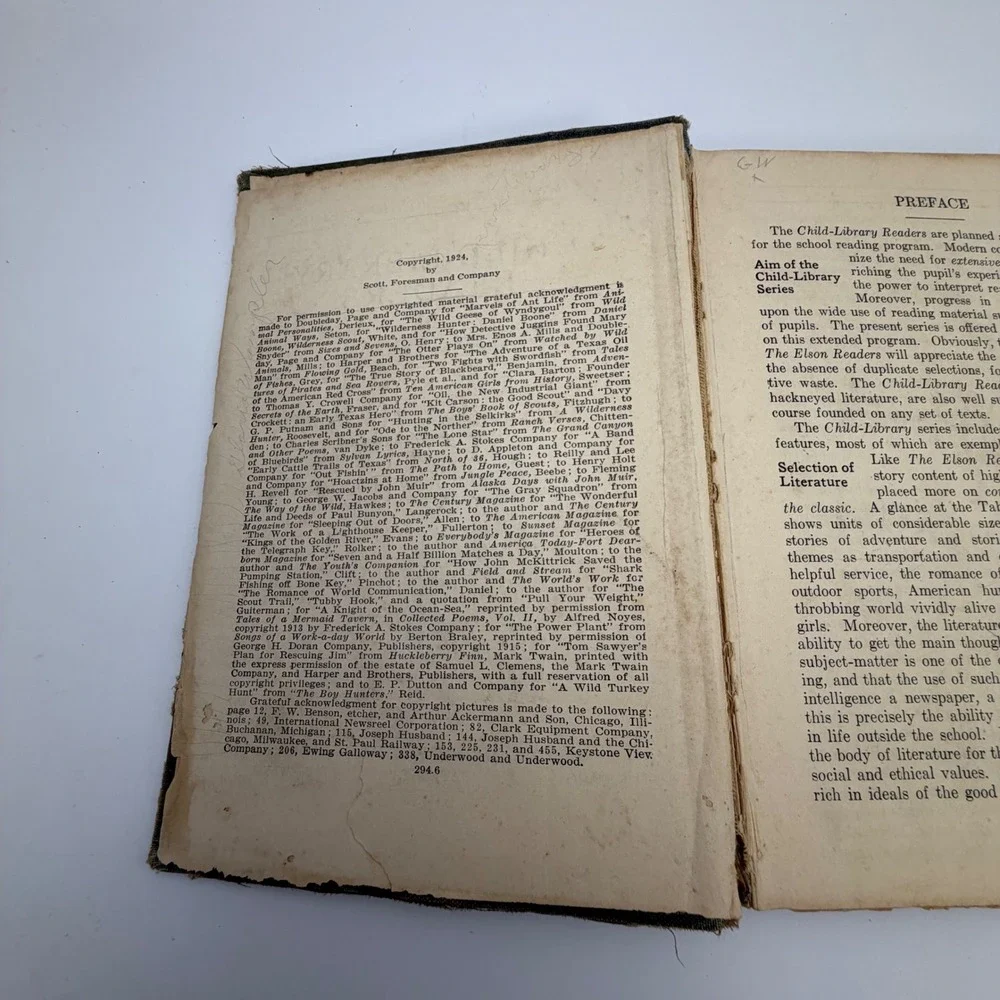 Child-Library Readers Book Seven Elson Extension Series 1924 Hardcover Antique